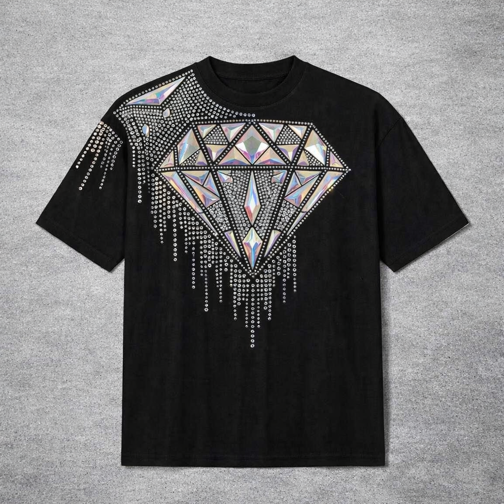 Iced Prism – Rhinestone Diamond Tee