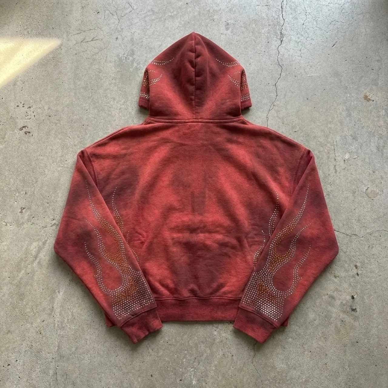 Inferno Drip - Rhinestone Flame Hoodie