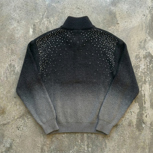 Black Diamond - Rhinestone Ombre Quarter Zip Sweater
