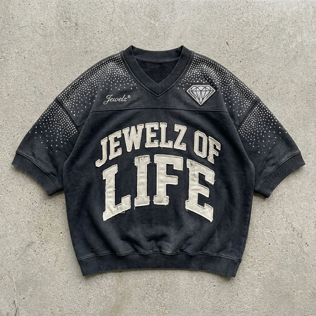 Jewelz of Life - Rhinestone Black Jersey