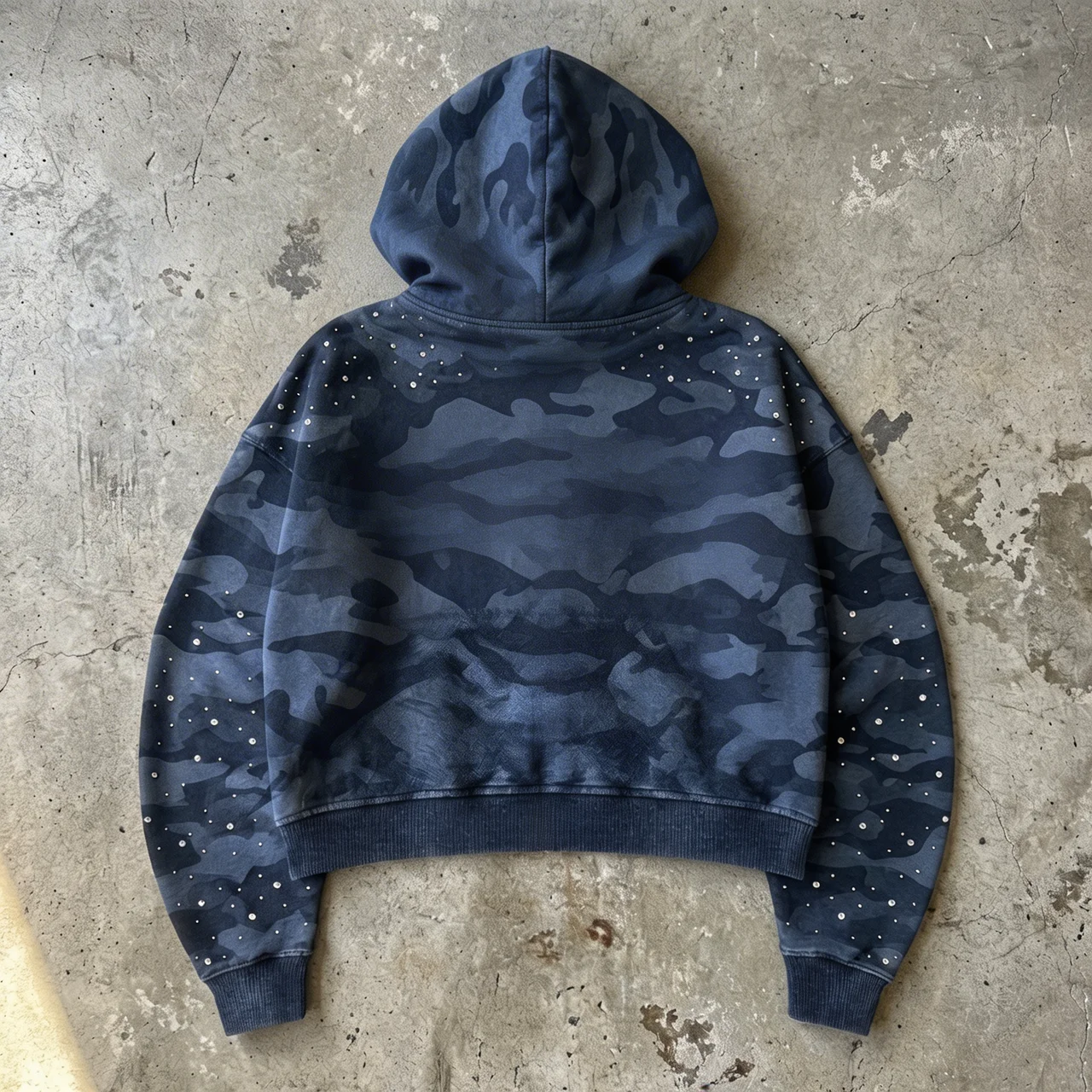 Midnight Stealth – Camo Rhinestone Hoodie