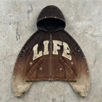 Celestial Life - Vintage Mocha Zip Hoodie