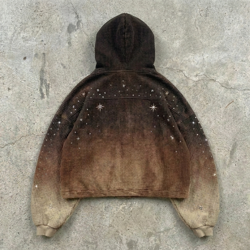 Celestial Life - Vintage Mocha Zip Hoodie