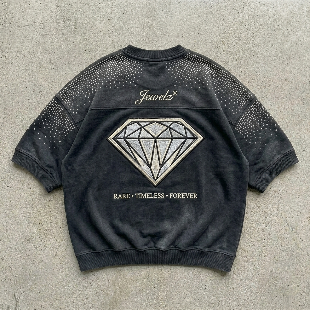 Jewelz of Life - Rhinestone Black Jersey